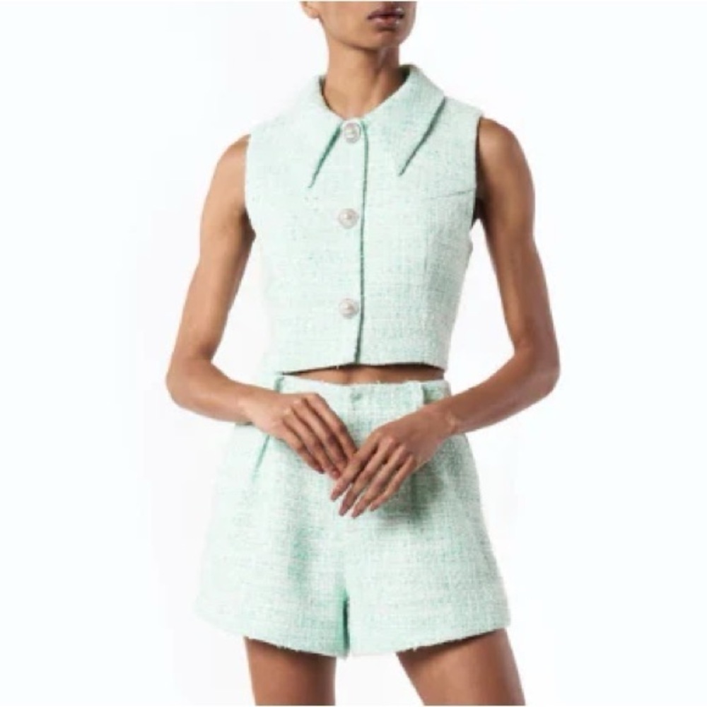 Ronny Kobo Glozell Vest Sea Foam Mint Green